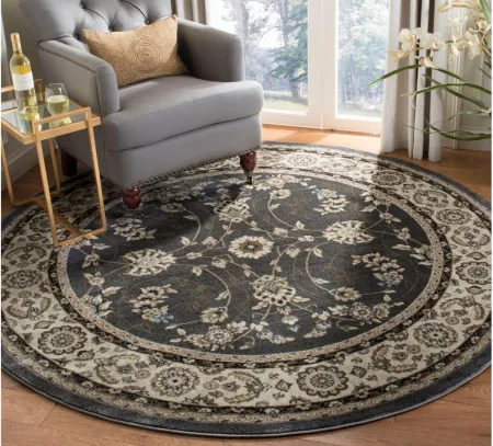 Charnwood Area Rug Round in Gray / Cream by Safavieh