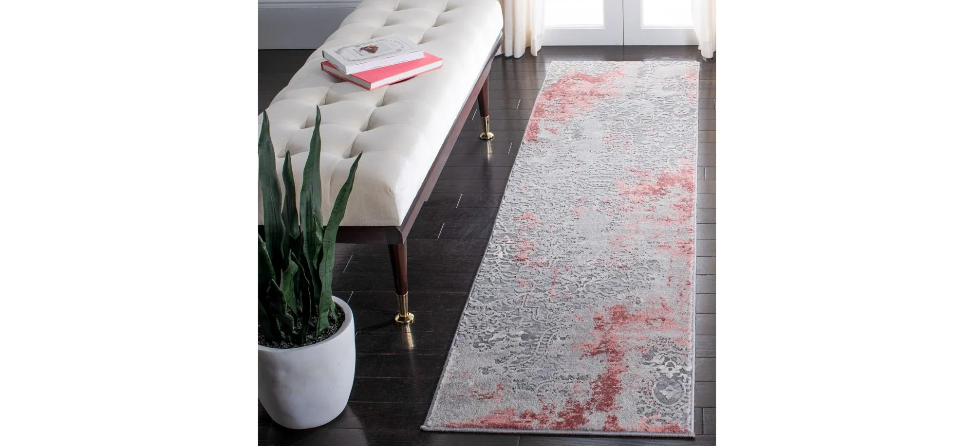 Garett Area Rug in Light Gray; Pink by Safavieh