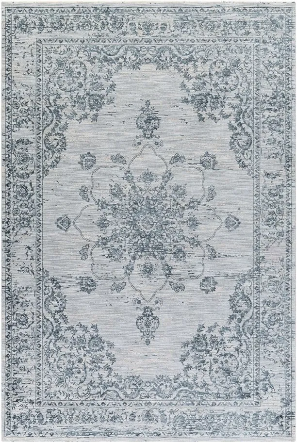 Laila Rug in Navy, Teal, Light Gray, Medium Gray, Beige, Taupe, Cream by Surya