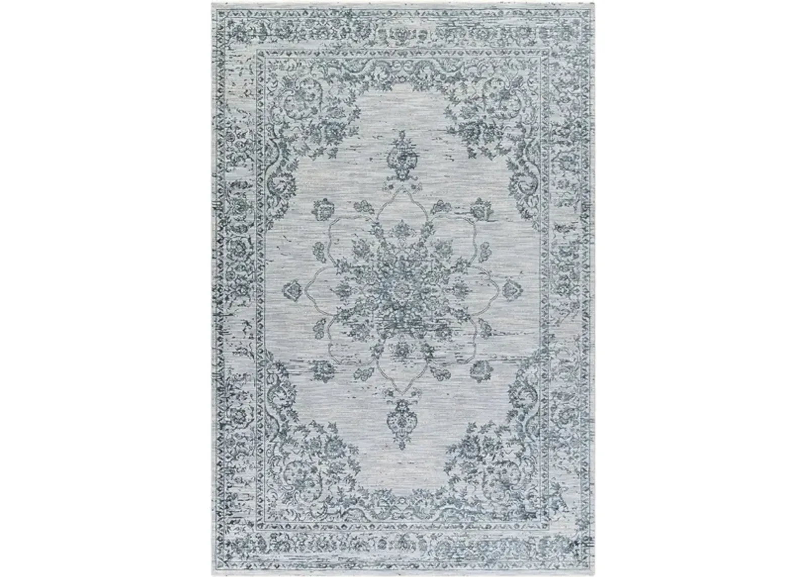 Laila Rug in Navy, Teal, Light Gray, Medium Gray, Beige, Taupe, Cream by Surya