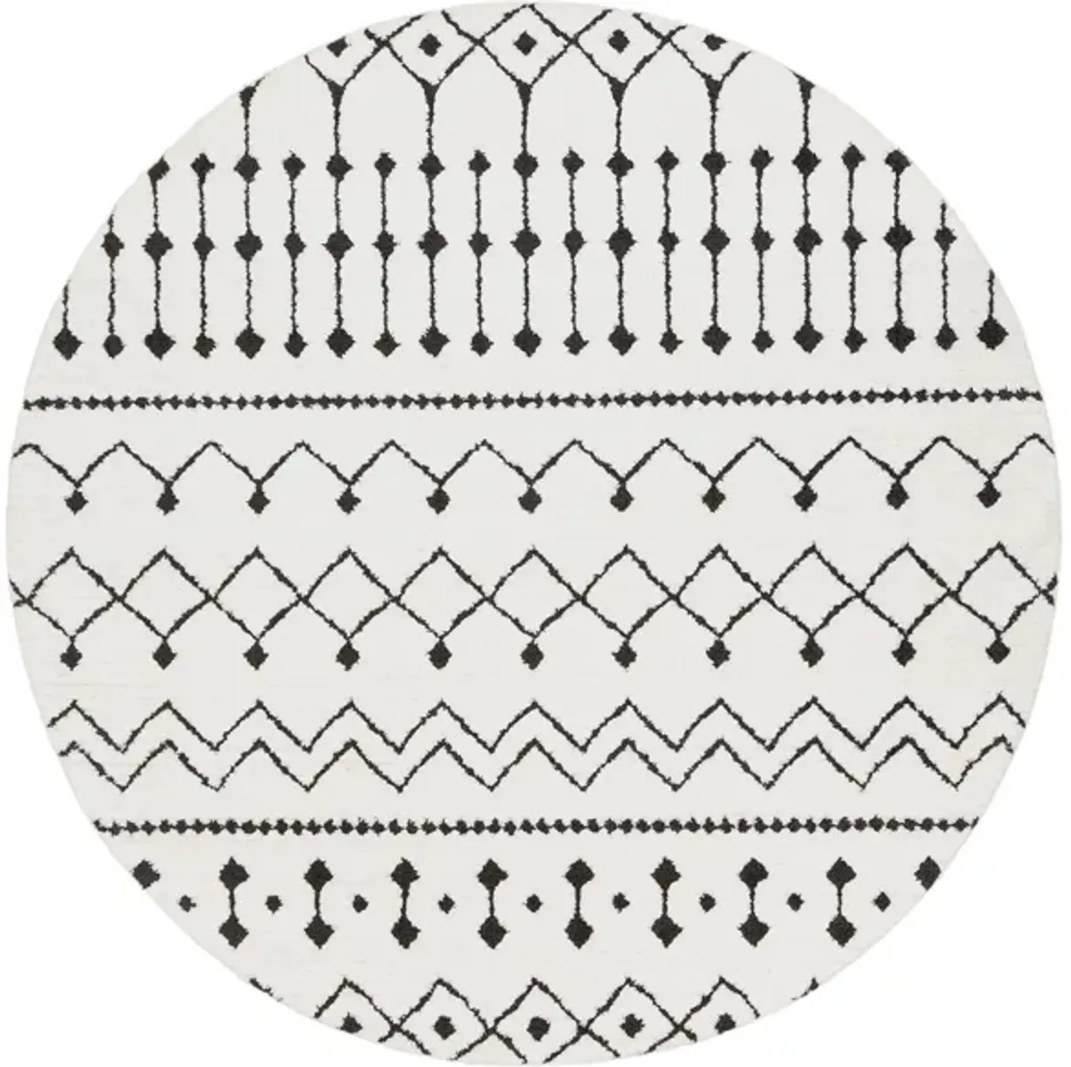 Casablanca Shag Rug in Black, Charcoal, White by Surya