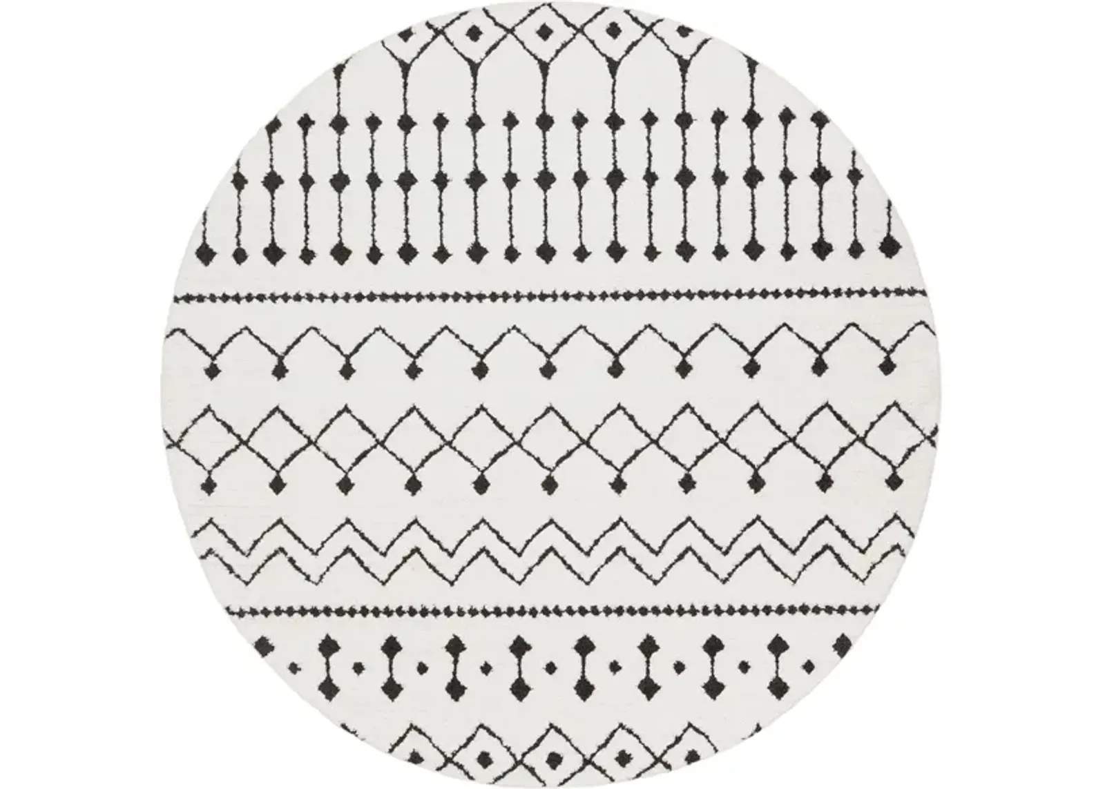 Casablanca Shag Rug in Black, Charcoal, White by Surya