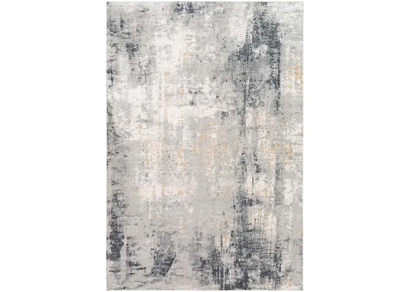 Firenze Galleria Rug in Light Gray, Medium Gray, Mustard, White, Charcoal by Surya