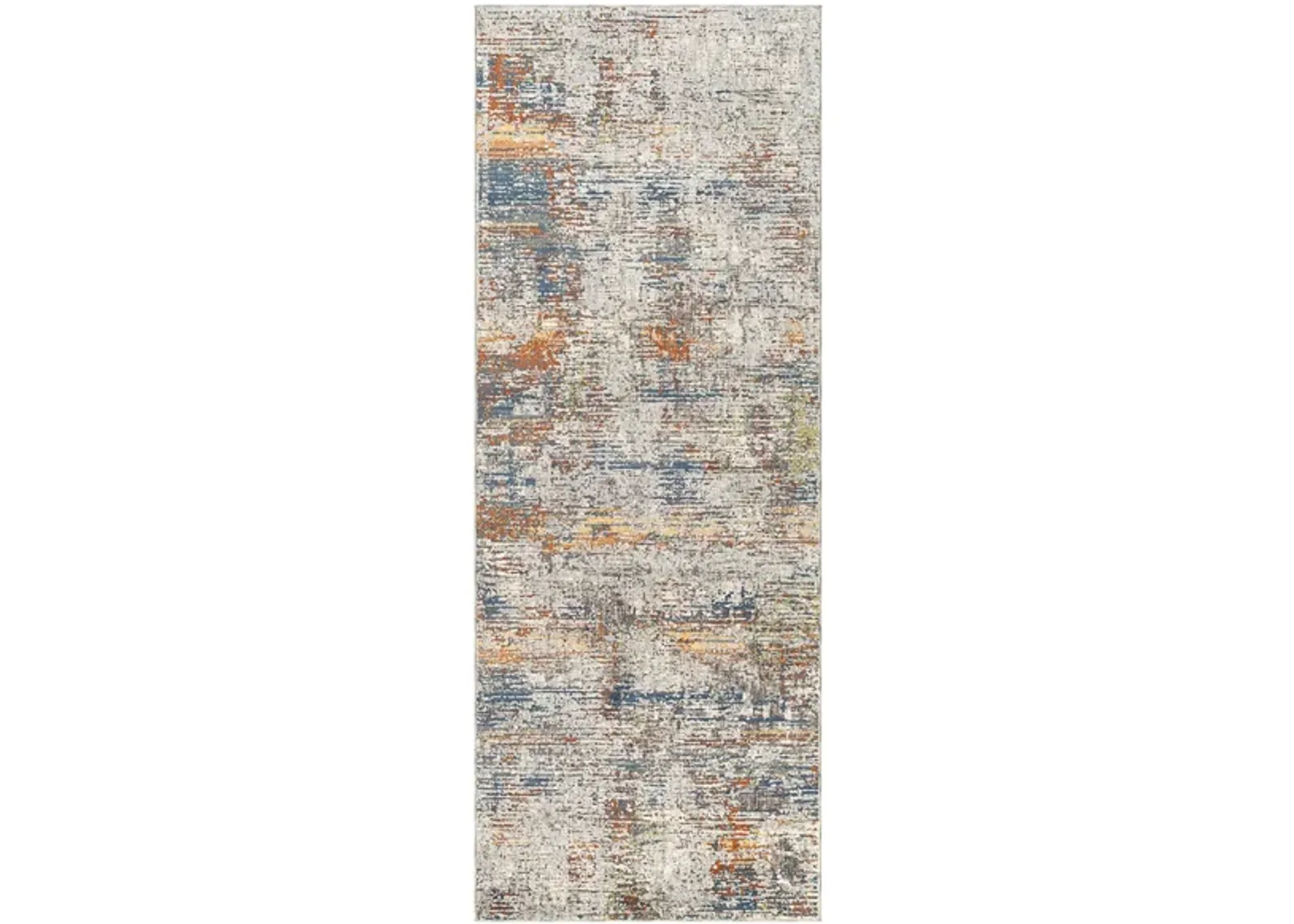 Presidential Santa Fe Rug in Bright Blue, Burnt Orange, Peach, Pale Blue, Medium Gray, Charcoal, Ivory, Butter, Lime by Surya