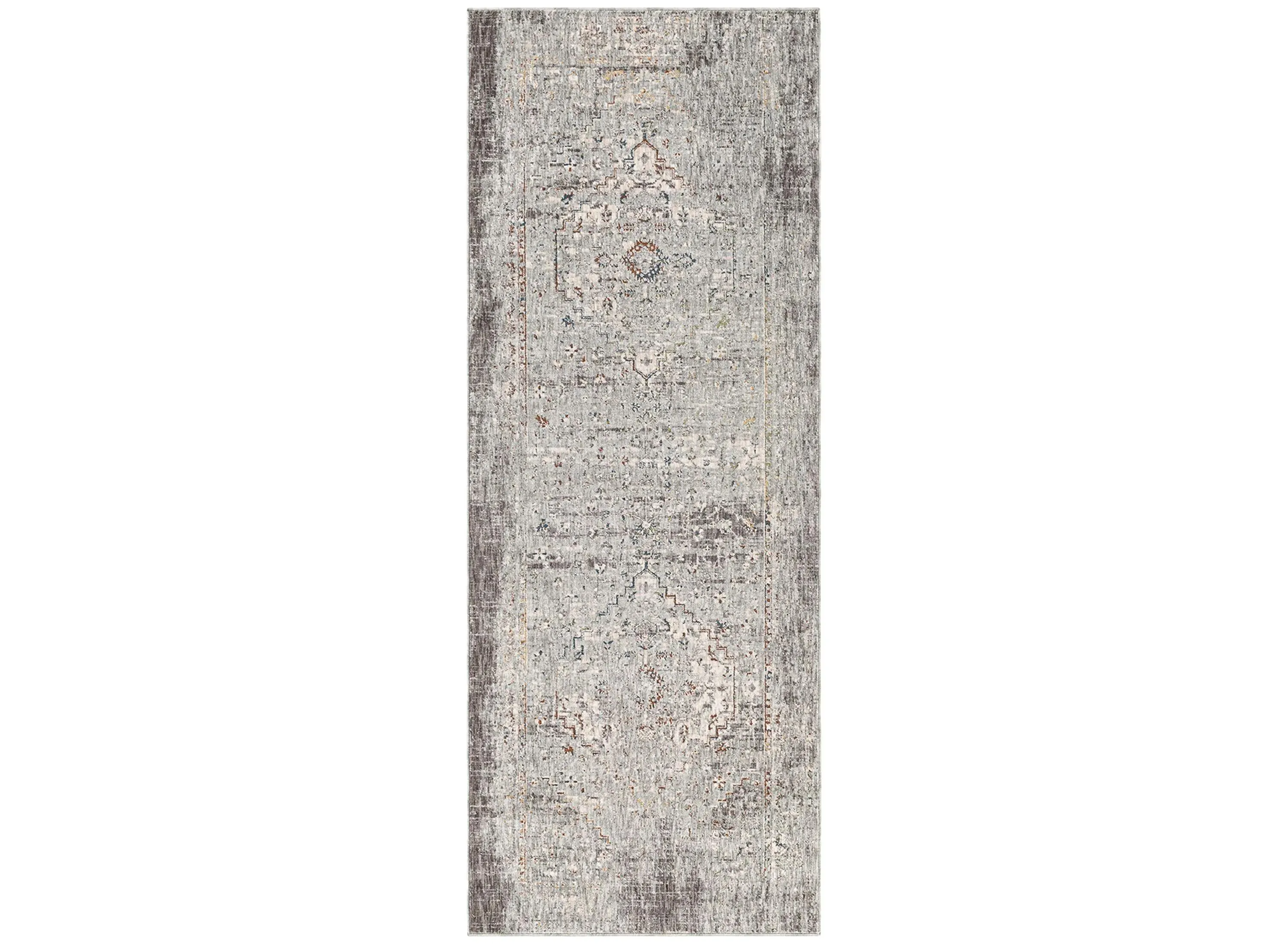 Presidential Moonstone Rug in Medium Gray, Charcoal, Ivory, Butter, Pale Blue, Bright Blue, Lime, Peach, Burnt Orange by Surya