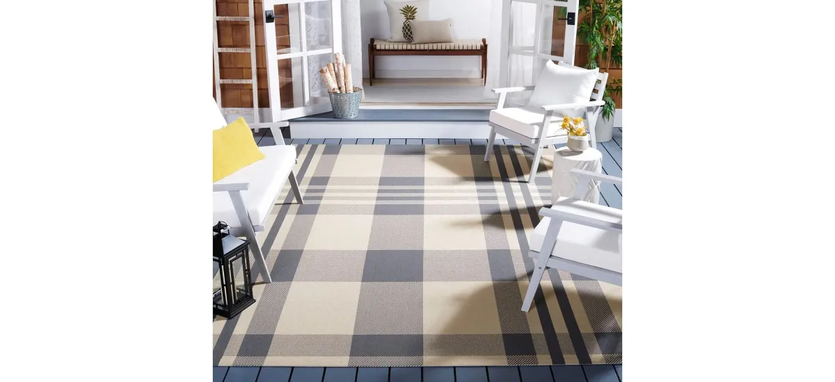 Courtyard Plaid Indoor/Outdoor Area Rug