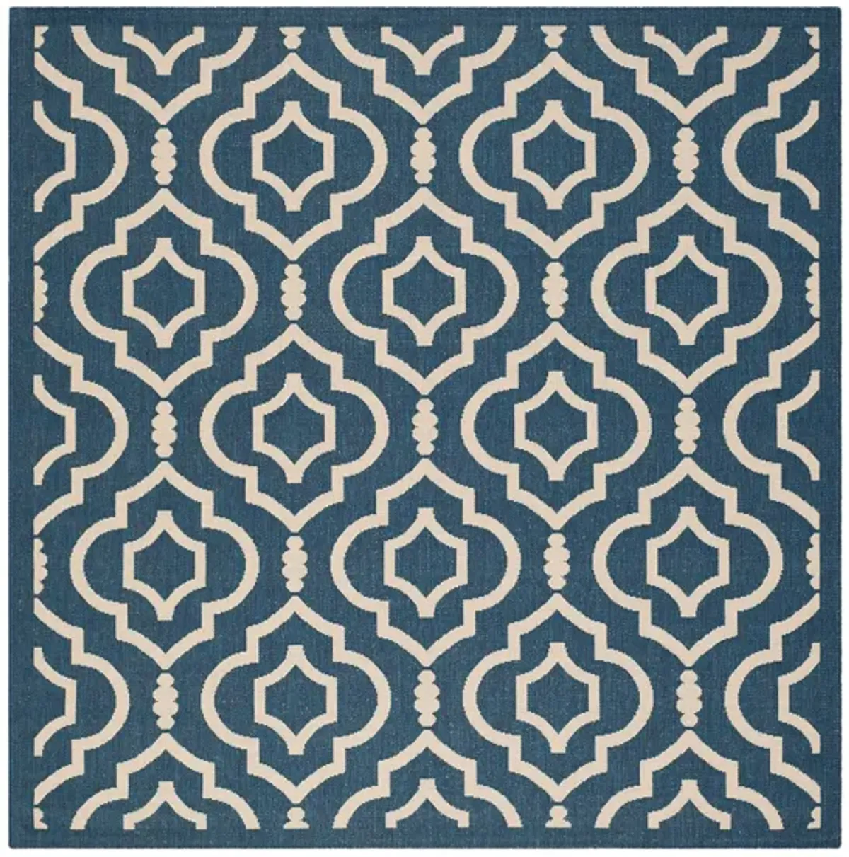 Courtyard Key Indoor/Outdoor Area Rug in Navy & Beige by Safavieh