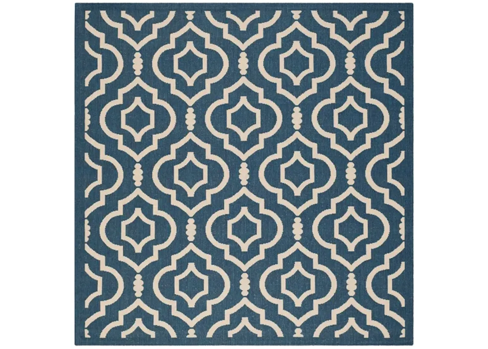 Courtyard Key Indoor/Outdoor Area Rug in Navy & Beige by Safavieh