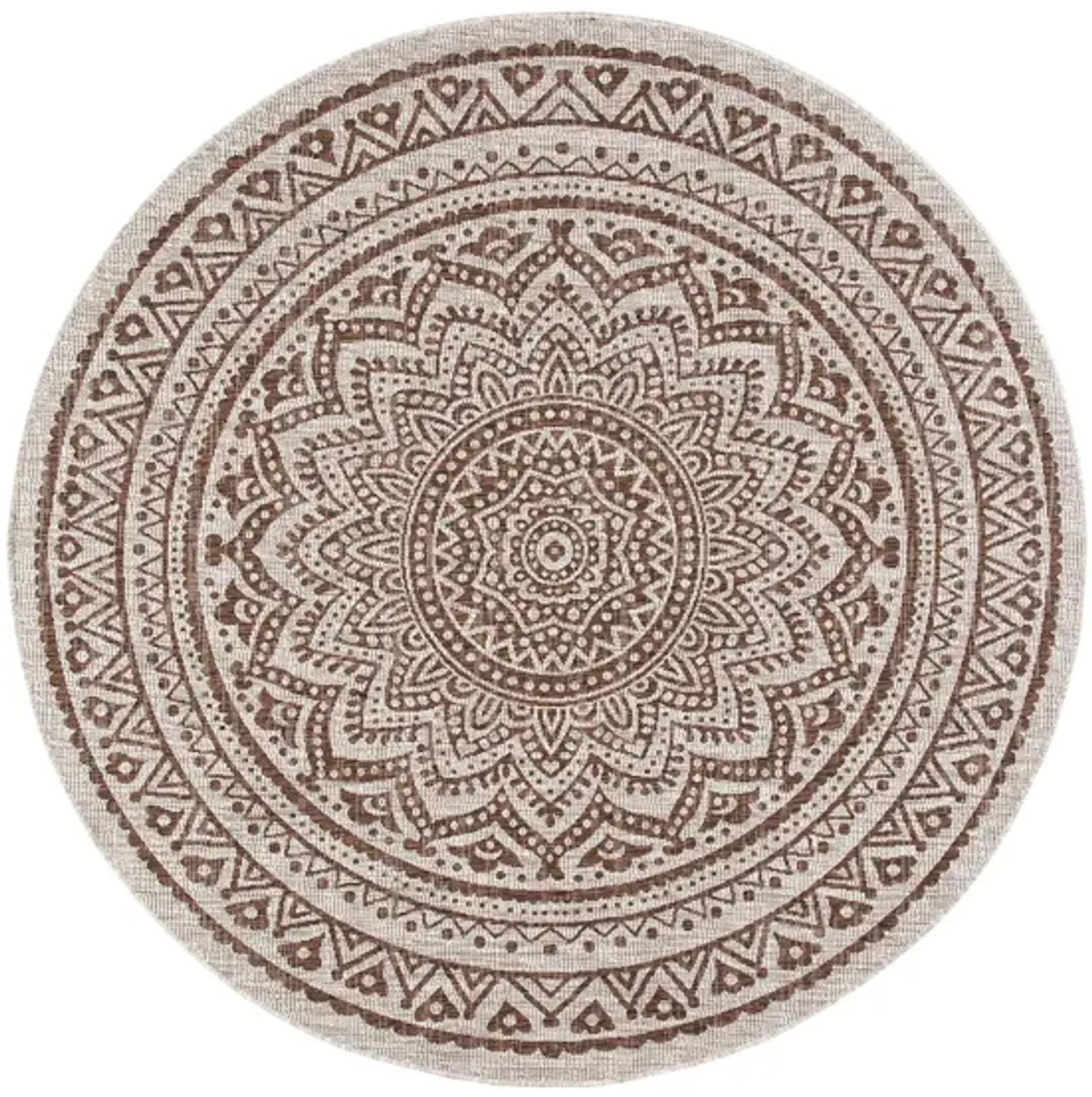 Courtyard Mandala Indoor/Outdoor Area Rug Round