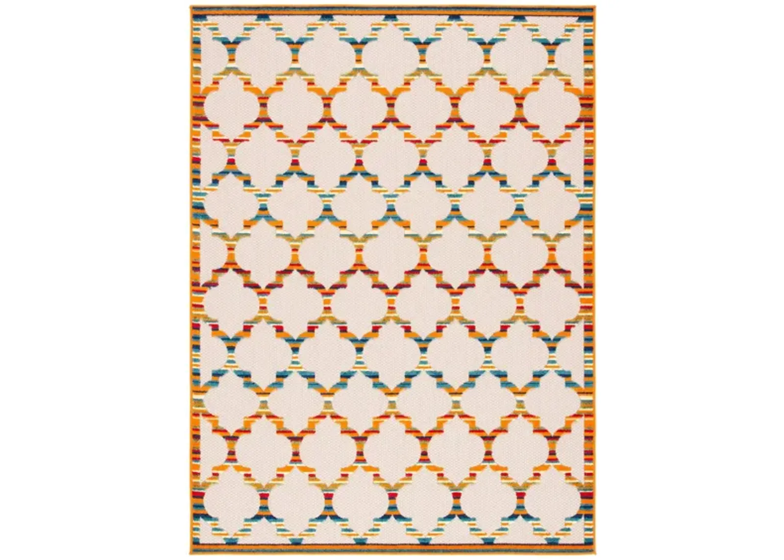 Cabana I Area Rug in Ivory & Orange by Safavieh