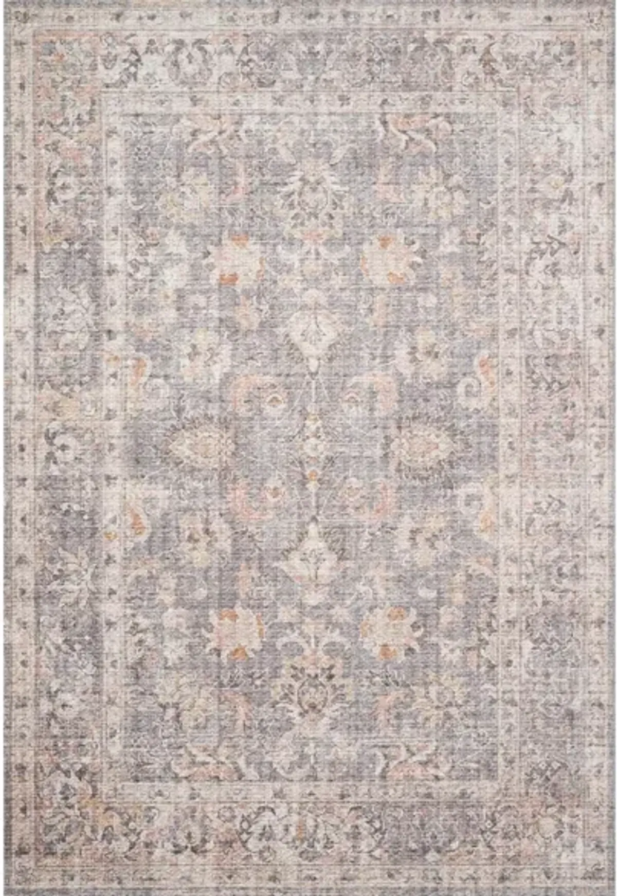 Skye Runner Rug in Grey/Apricot by Loloi Rugs