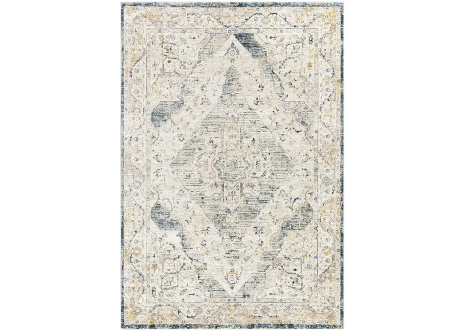 Caerdyf Goodwick Area Rug in Gray, Denim, Blue by Surya