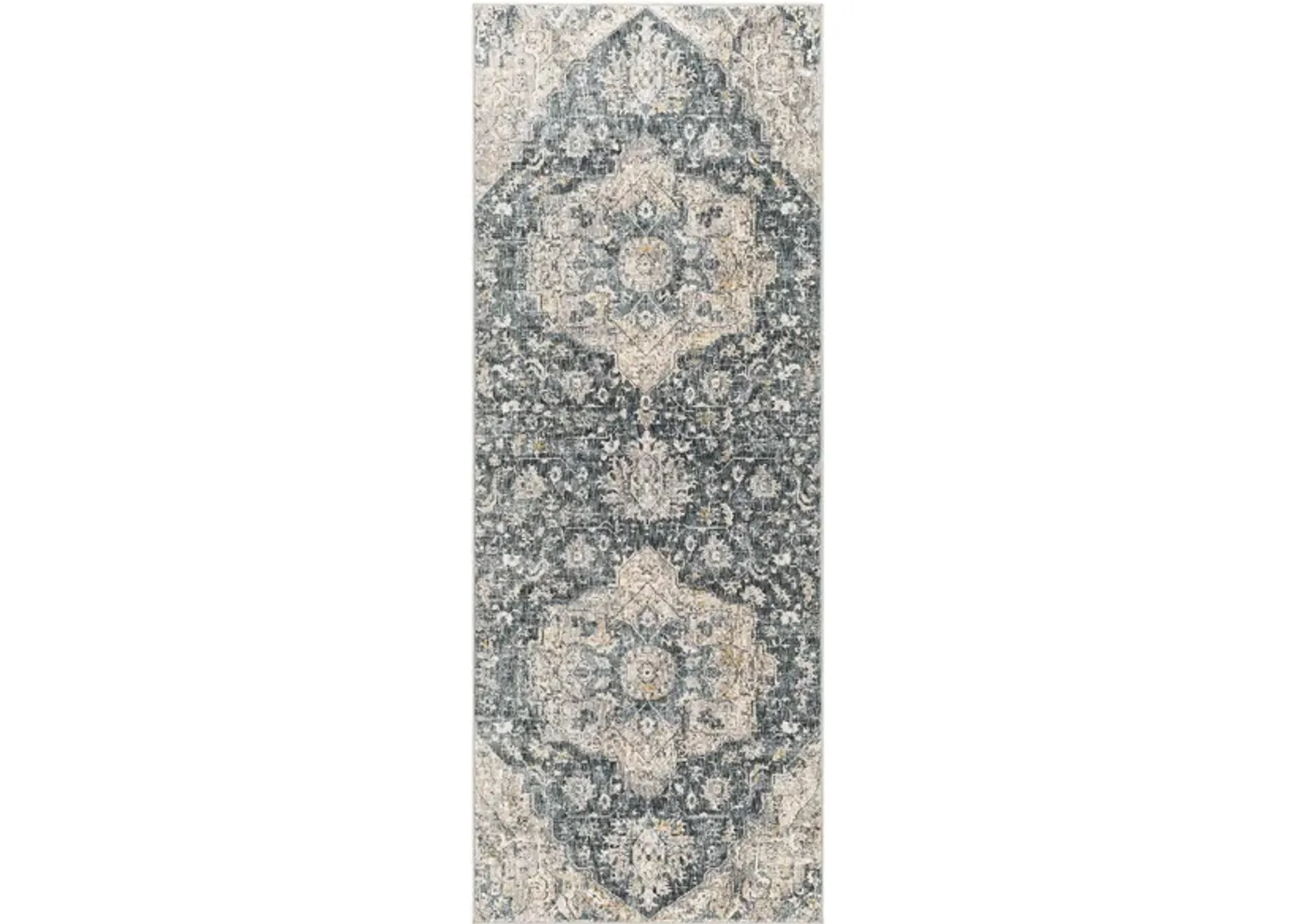 Caerdyf Newcastle Area Rug in Teal, Ivory, Gray, Camel by Surya