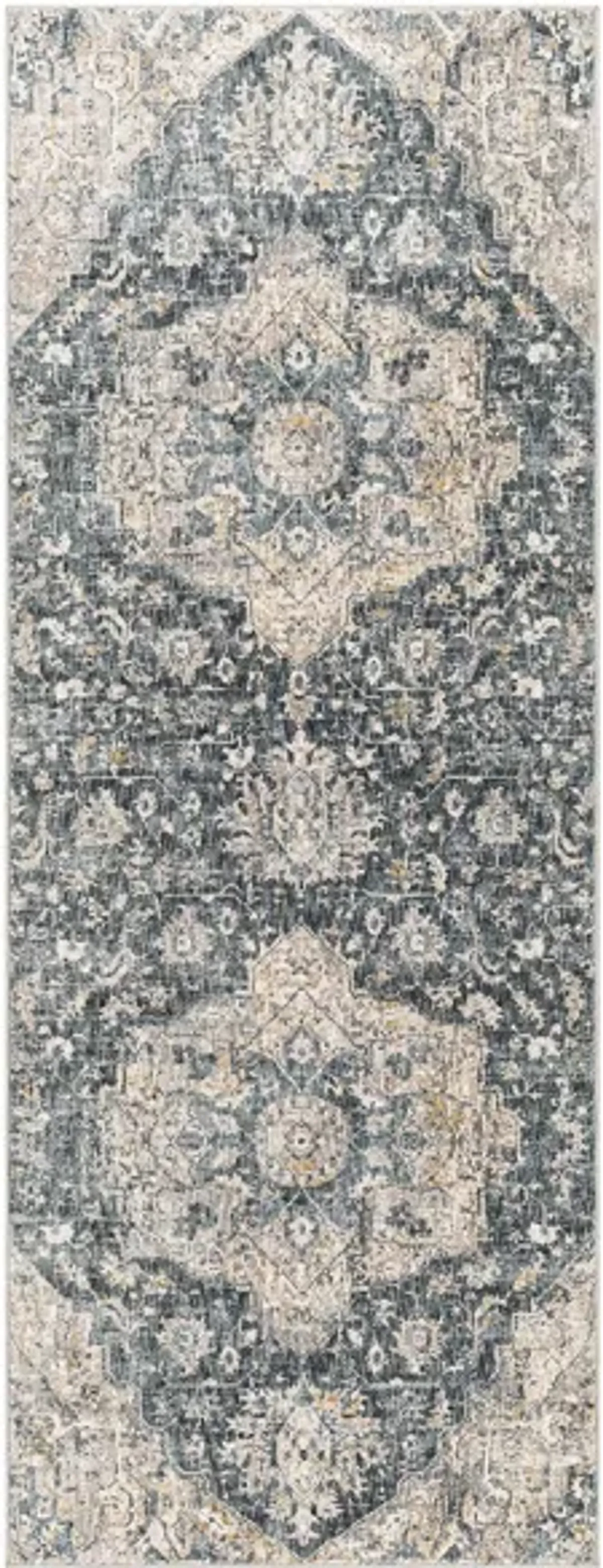 Caerdyf Newcastle Area Rug in Teal, Ivory, Gray, Camel by Surya