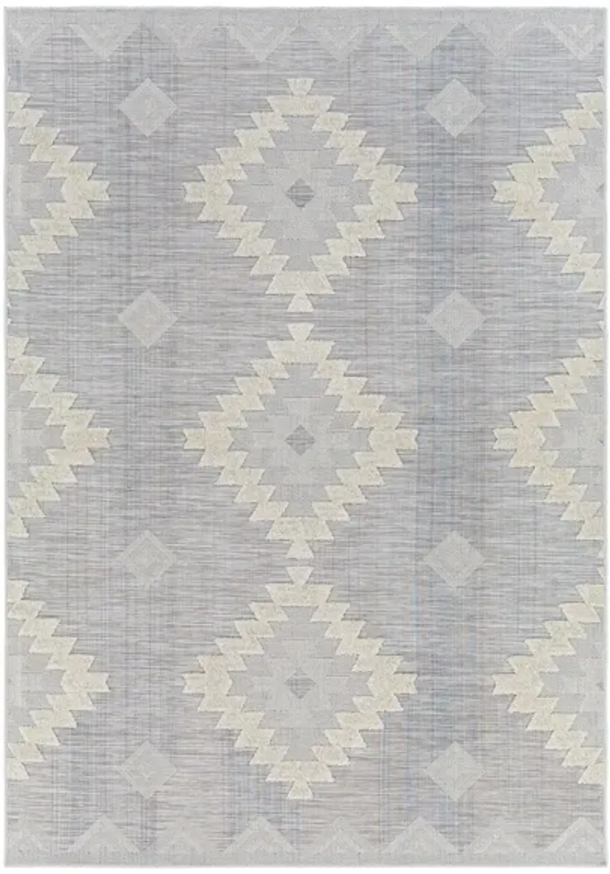 Murcia Francisco Indoor/Outdoor Area Rug in Gray, Light Gray, Cream, Brick Red, Dark Blue, Sky Blue by Surya