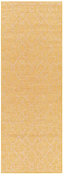 Pasadena Sage Indoor/Outdoor Runner Rug in Saffron by Surya