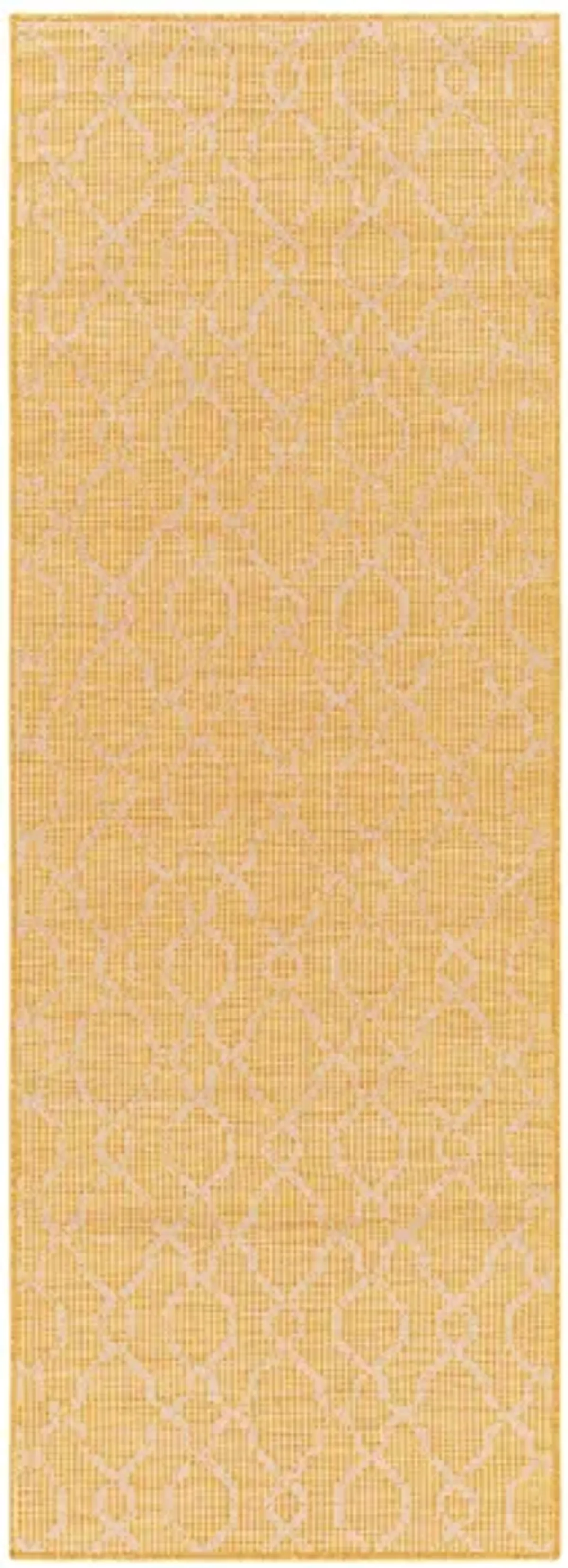 Pasadena Sage Indoor/Outdoor Runner Rug in Saffron by Surya