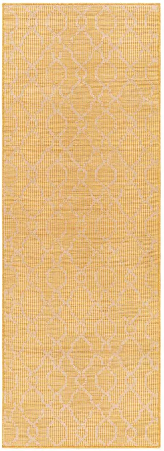 Pasadena Sage Indoor/Outdoor Runner Rug in Saffron by Surya