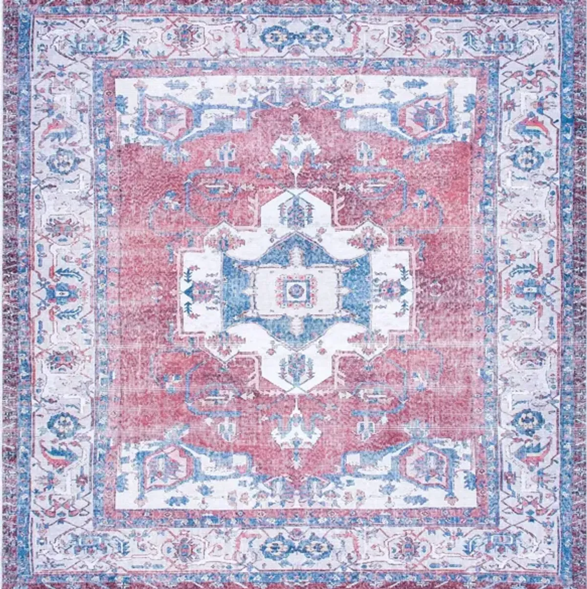 Serapi Area Rug in Red & Ivory by Safavieh