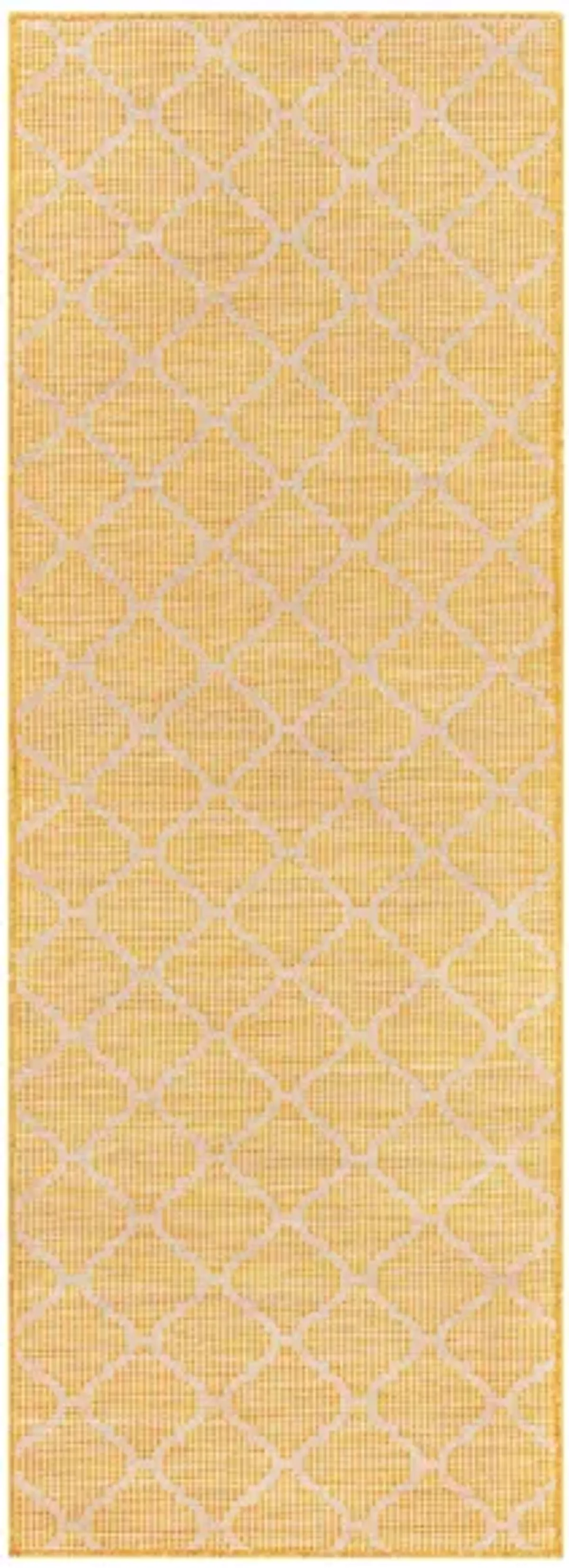 Pasadena Sage Indoor/Outdoor Runner Rug in Saffron by Surya