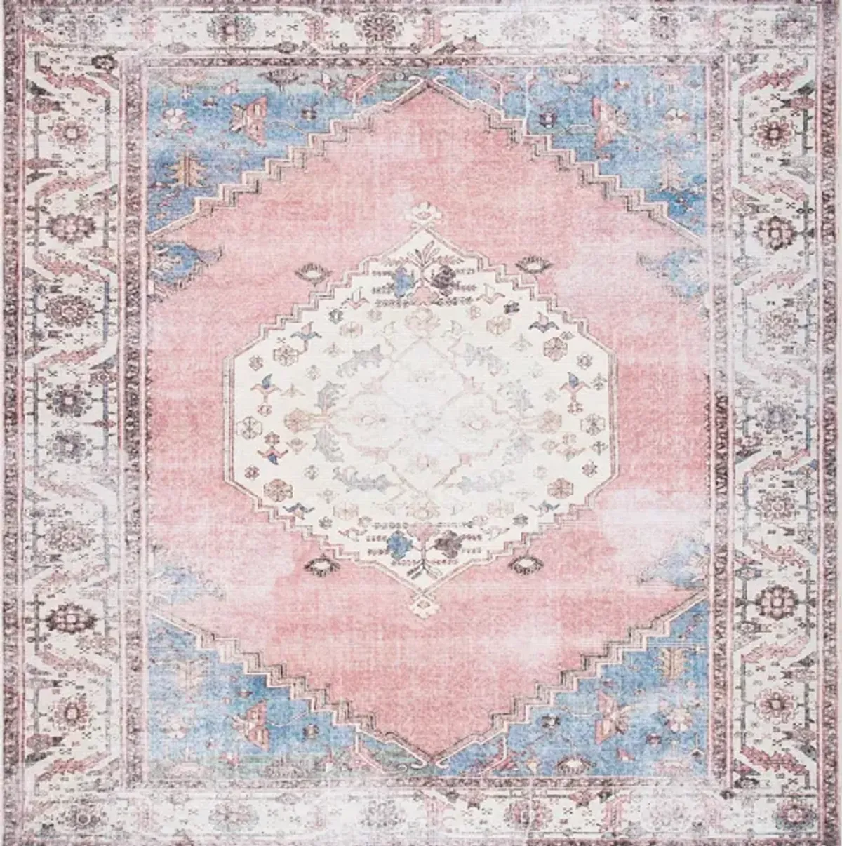 Serapi Area Rug in Ivory & Pink by Safavieh