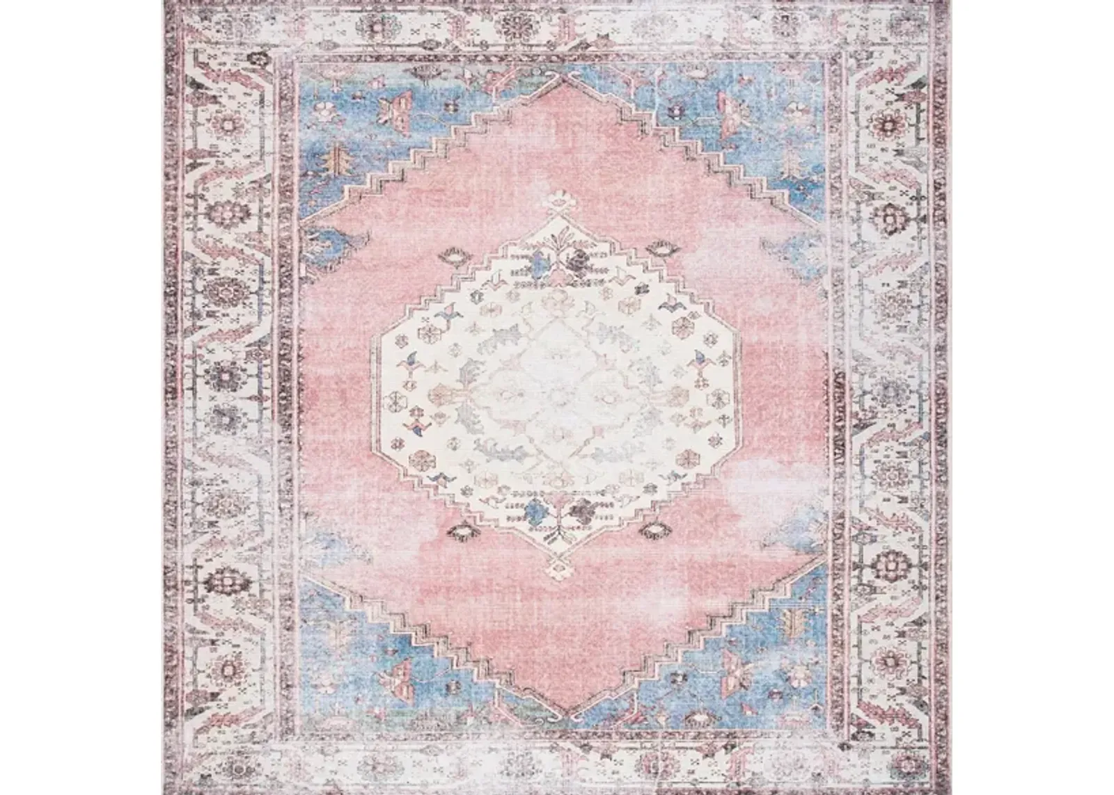 Serapi Area Rug in Ivory & Pink by Safavieh