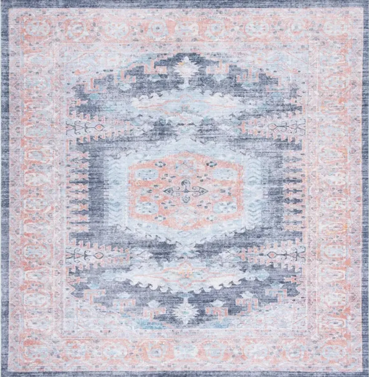 Serapi Area Rug in Terracotta & Blue by Safavieh