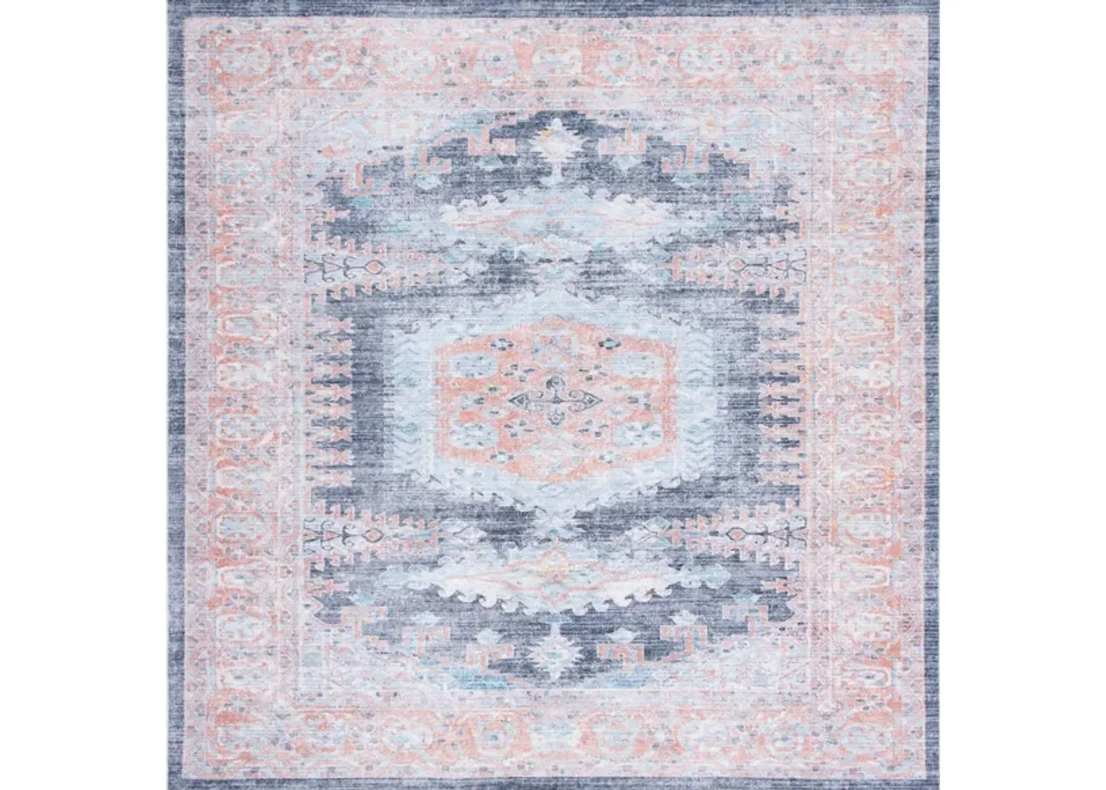 Serapi Area Rug in Terracotta & Blue by Safavieh