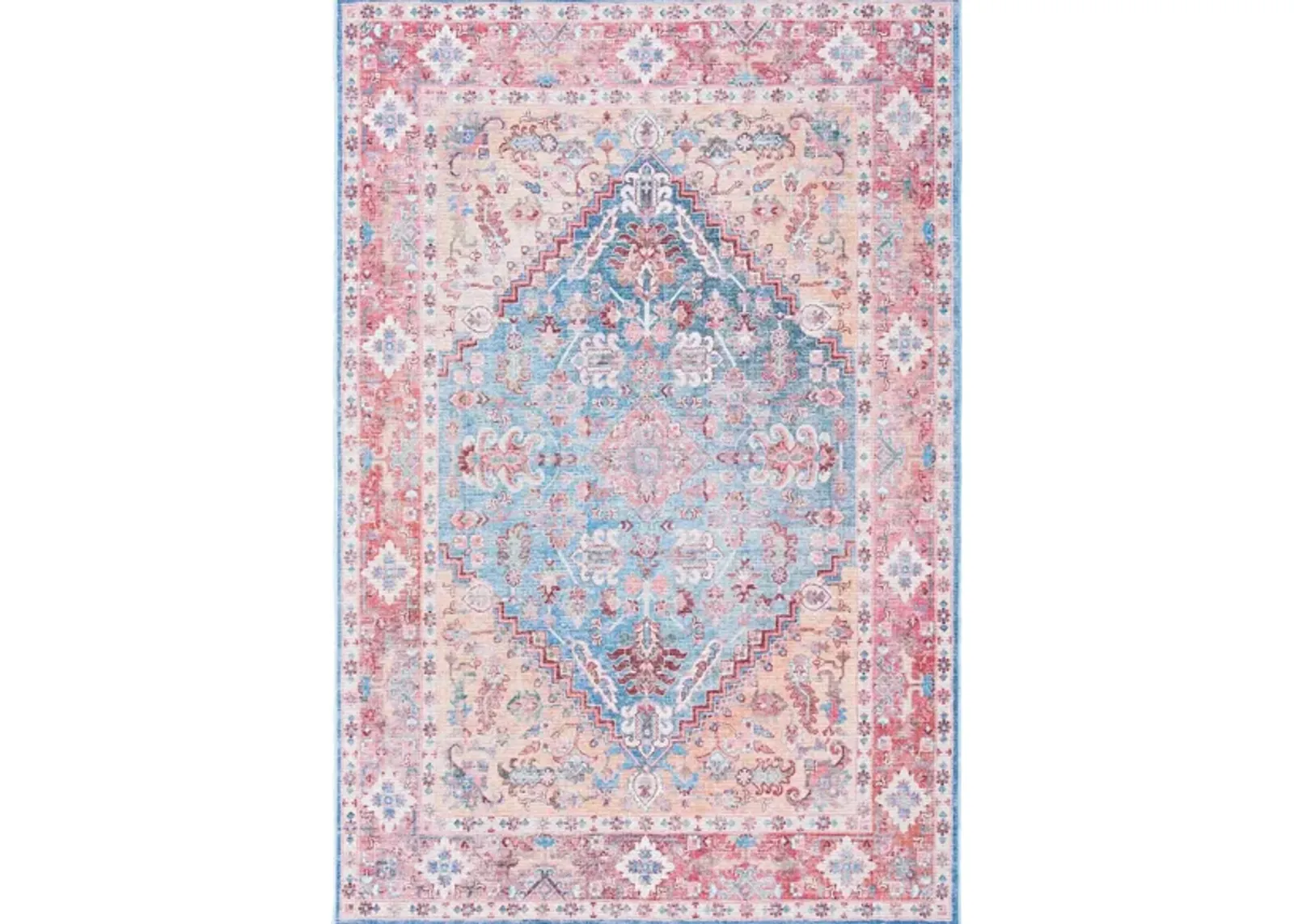 Serapi Area Rug in Blue & Rust by Safavieh