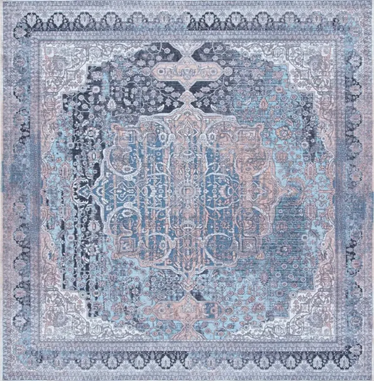 Serapi Area Rug in Ivory & Light Blue by Safavieh