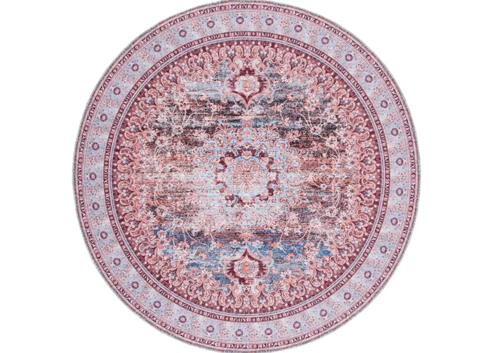 Serapi Area Rug in Light Blue & Red by Safavieh