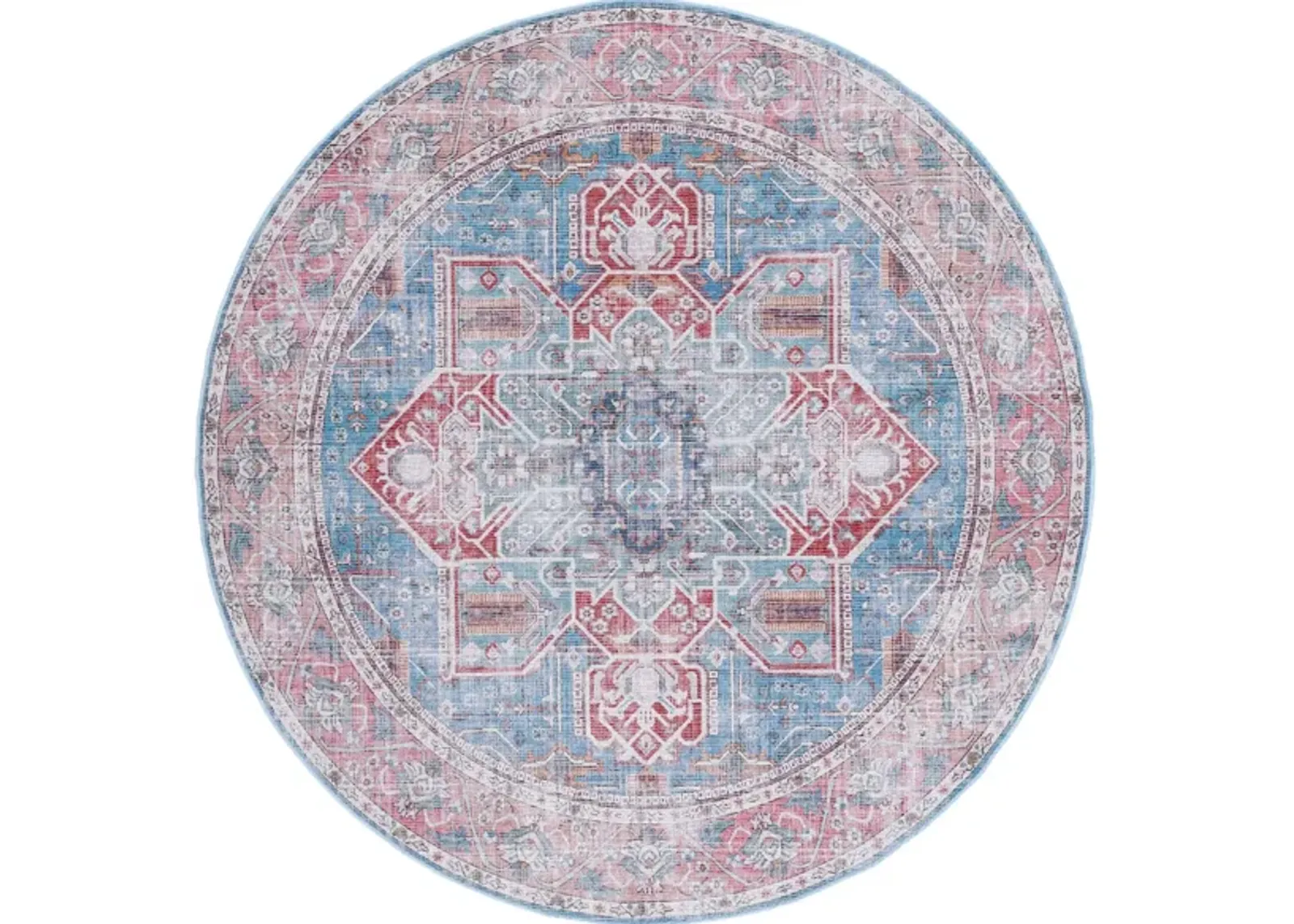 Serapi Area Rug in Blue & Rust by Safavieh