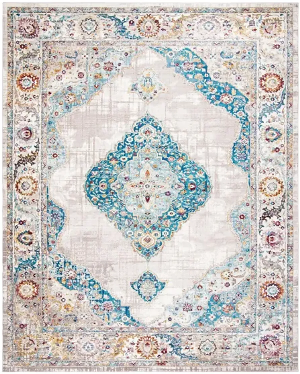 Aleesha Area Rug in Blue / Ivory by Safavieh