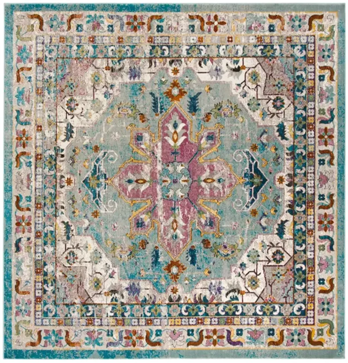 Aliza Area Rug in Green / Creme by Safavieh