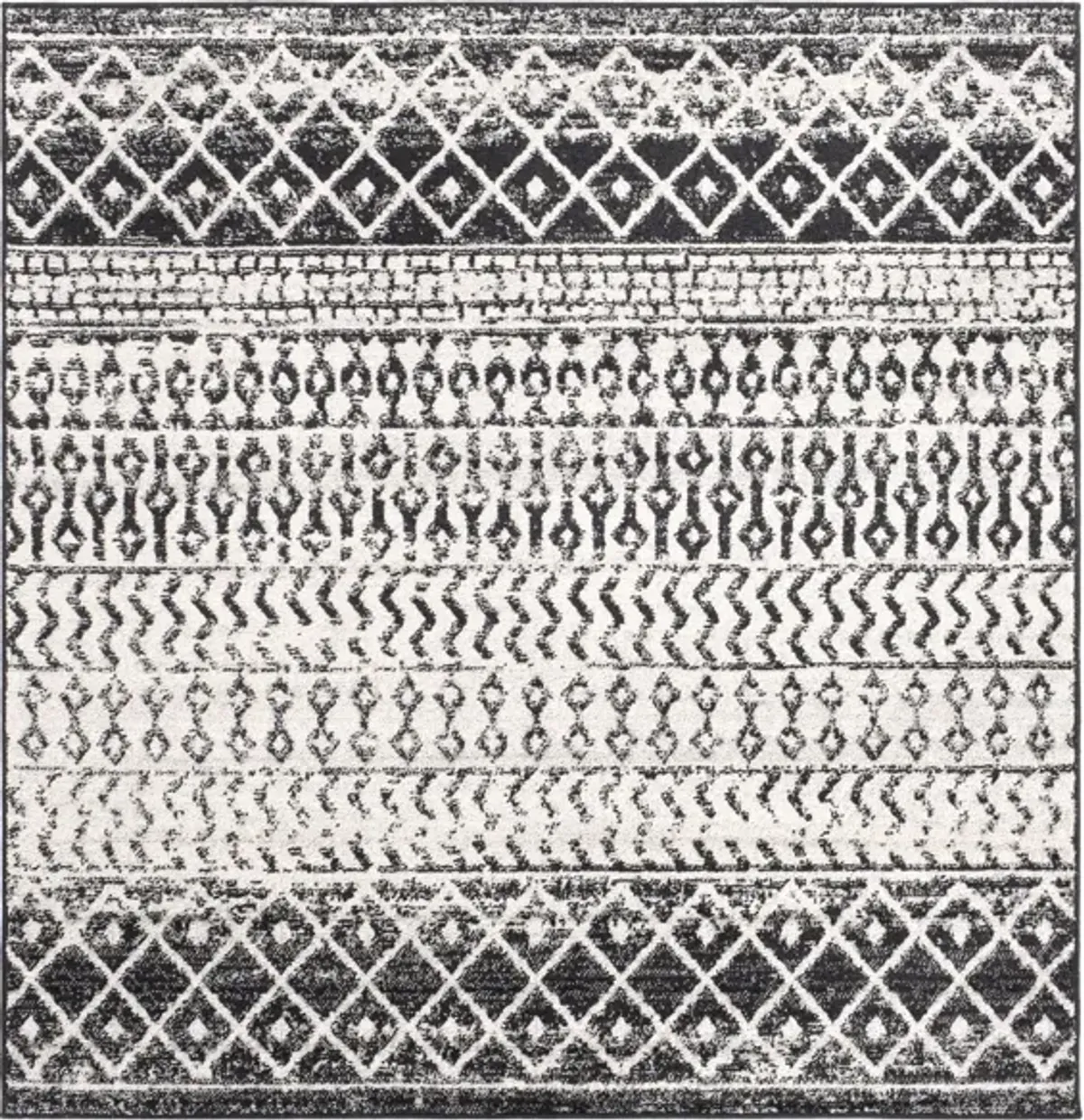 Elaziz Area Rug in Black, Light Gray, Medium Gray, White by Surya