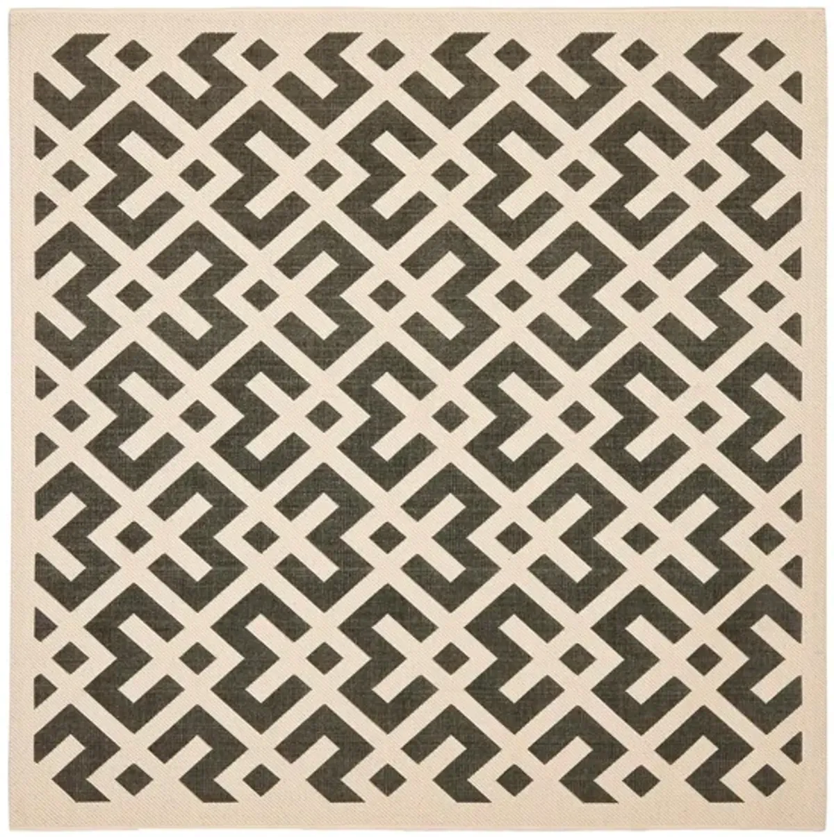 Courtyard Crossing Indoor/Outdoor Area Rug in Black & Beige by Safavieh