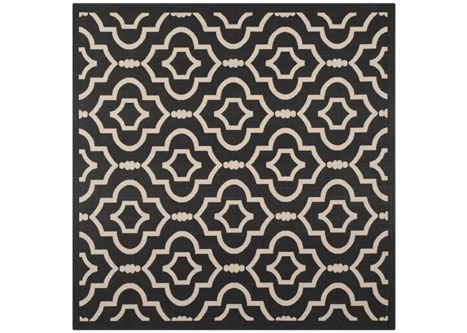 Courtyard Key Indoor/Outdoor Area Rug in Black & Beige by Safavieh