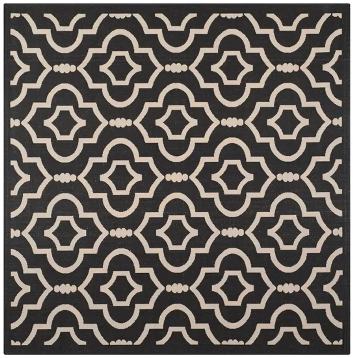 Courtyard Key Indoor/Outdoor Area Rug in Black & Beige by Safavieh