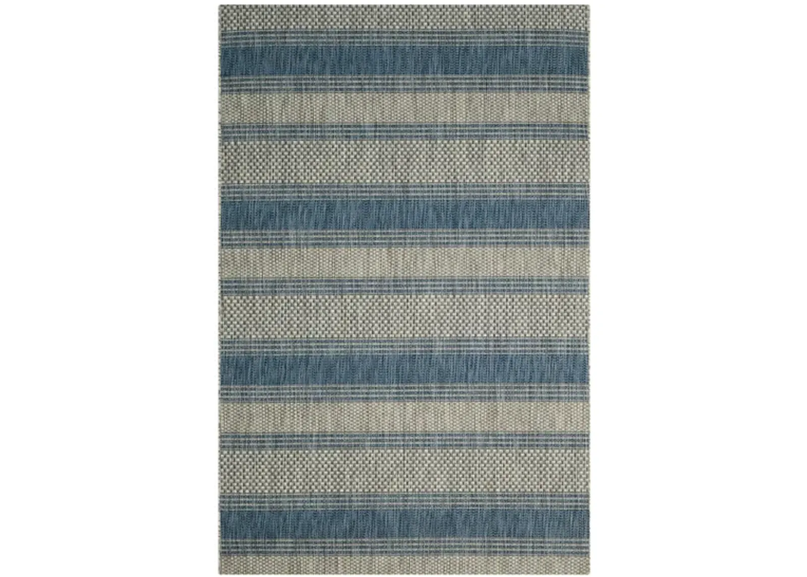 Courtyard Waves Indoor/Outdoor Area Rug in Gray & Navy by Safavieh