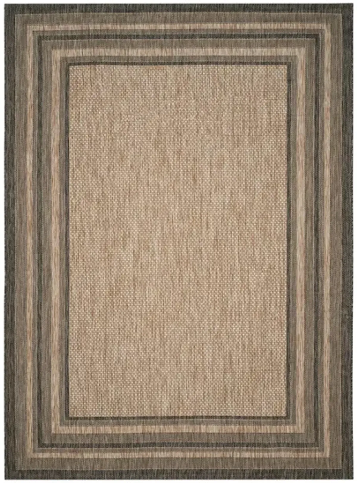 Courtyard Marches Indoor/Outdoor Area Rug in Natural & Black by Safavieh