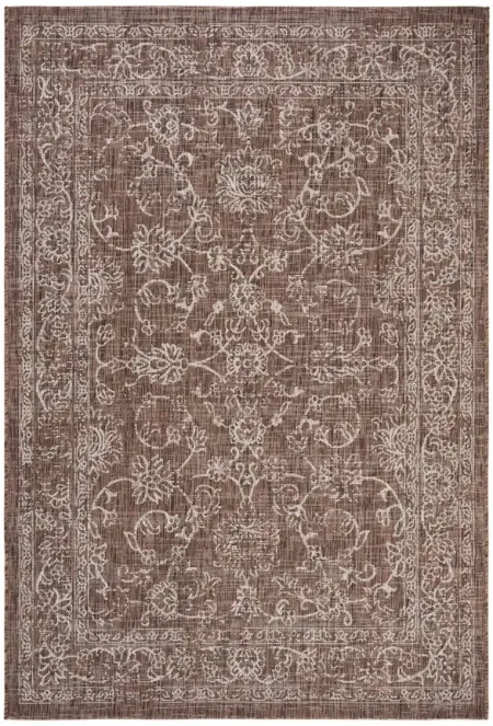 Courtyard Pacific Indoor/Outdoor Area Rug in Brown & Ivory by Safavieh
