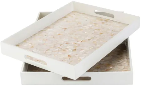 Alessandra Tray Set in White, Butter, Beige, Camel by Surya