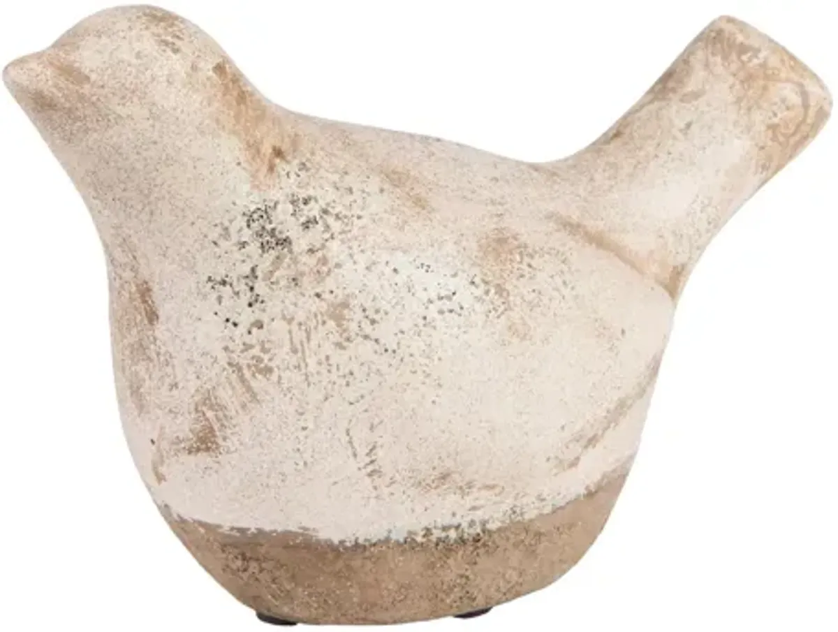 Leclair Ceramic Bird in White, Brown by Surya