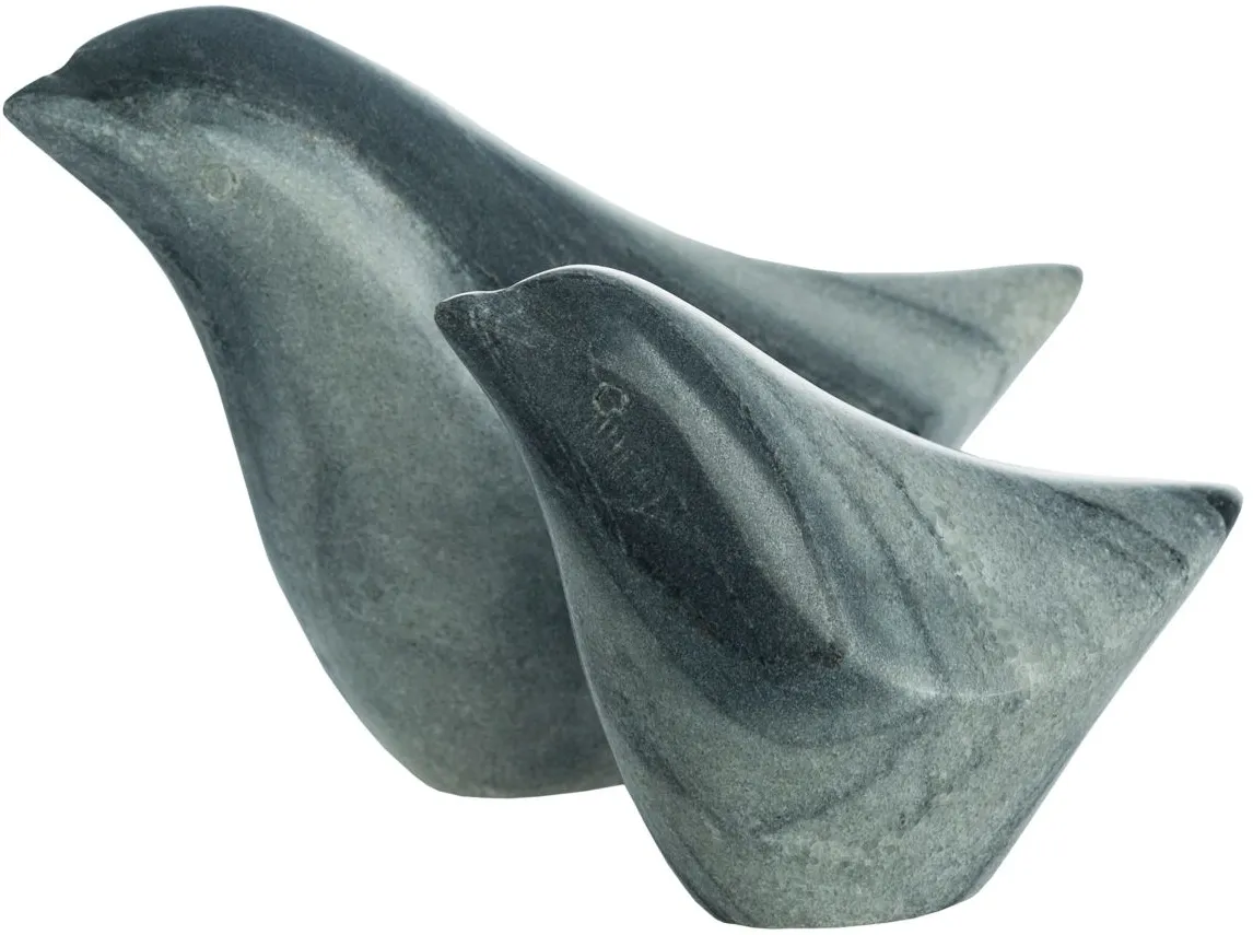 Oriole Sculptures: Set of 2 in Grey by Surya