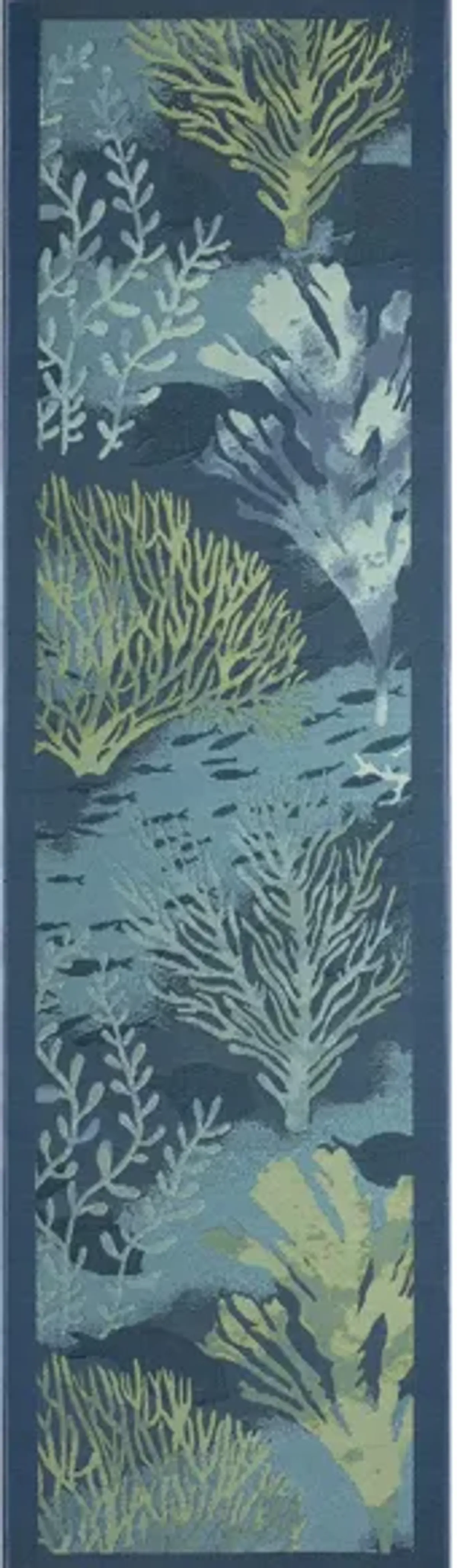 Marina Coral Garden Indoor/Outdoor Rug in Lapis by Trans-Ocean Import Co Inc