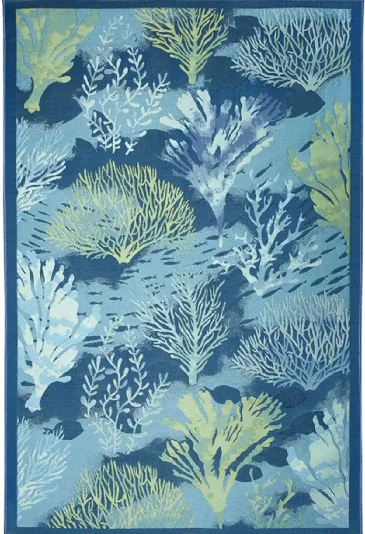 Marina Coral Garden Indoor/Outdoor Rug in Lapis by Trans-Ocean Import Co Inc