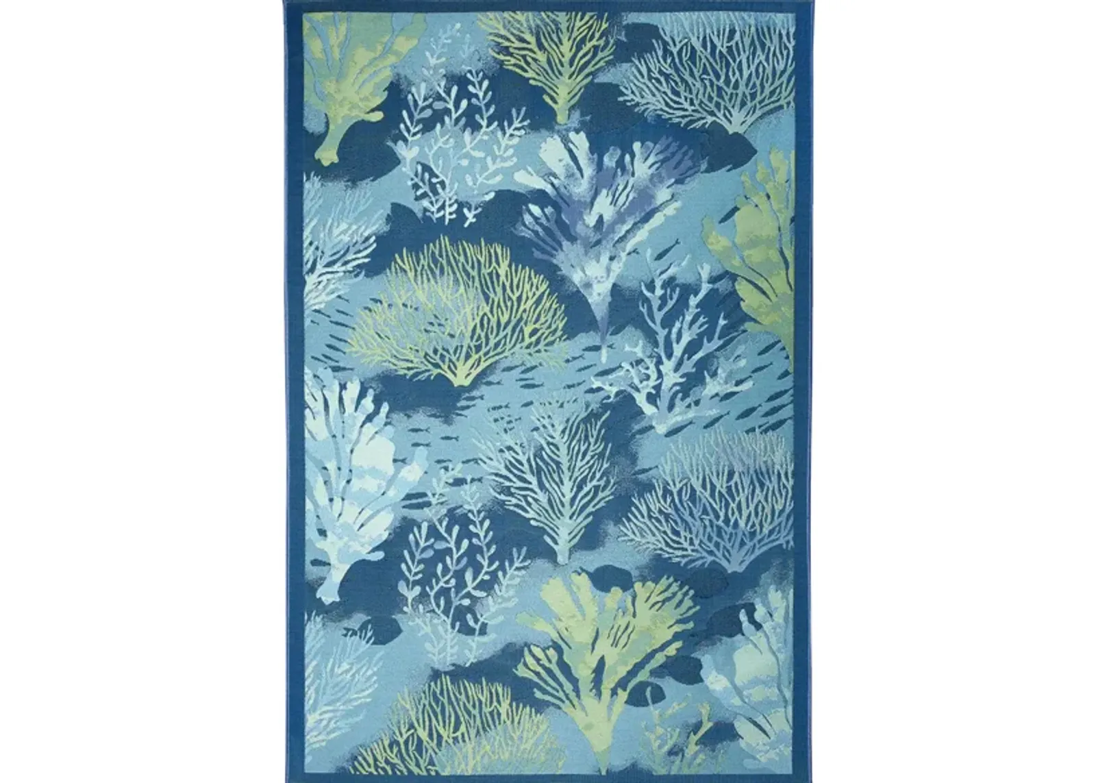 Marina Coral Garden Indoor/Outdoor Rug in Lapis by Trans-Ocean Import Co Inc