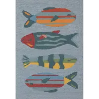 Frontporch Fishes Rug in Aqua by Trans-Ocean Import Co Inc