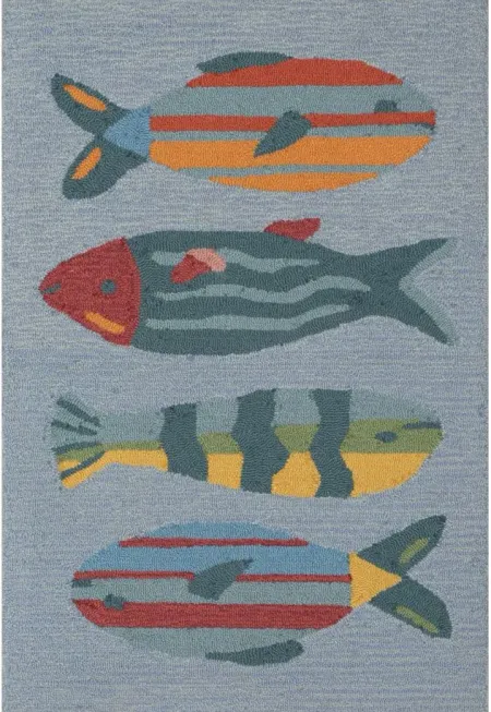 Frontporch Fishes Rug in Aqua by Trans-Ocean Import Co Inc
