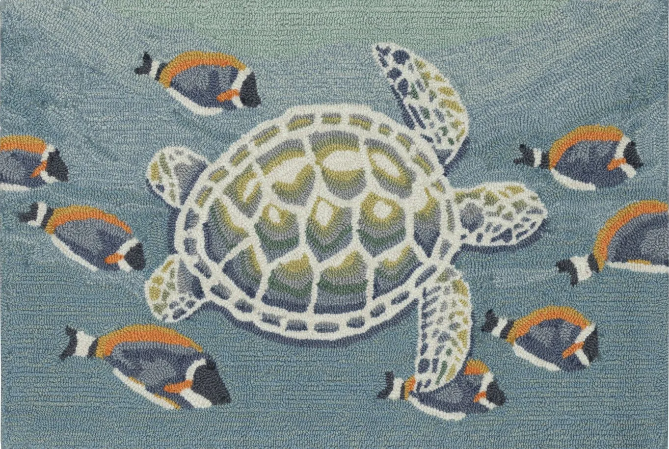Frontporch Turtle And Fish Rug in Ocean by Trans-Ocean Import Co Inc